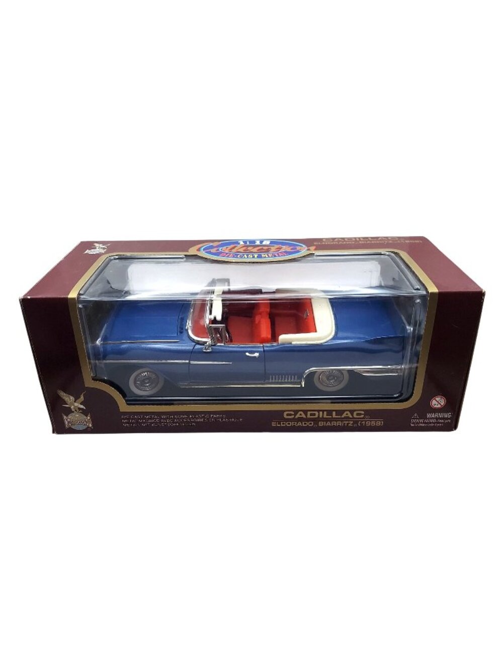 Die Cast 1958 Cadillac Eldorado Biarritz Model Car 1:18 Road Legends Blue NIB